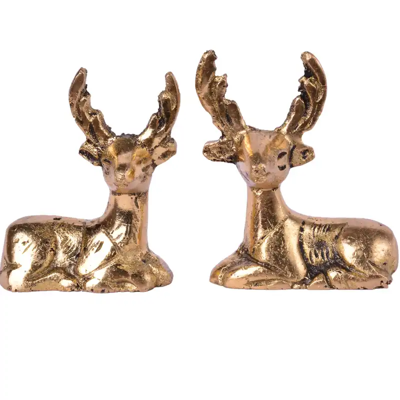 مجسمه برنزی مدل بچه گوزن مجموعه 2 عددی