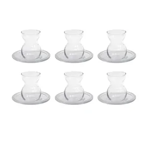 Pasabahce Ekin 96575 Glass and Saucer Pack of 12