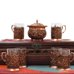 سرویس چایخوری قلمزنی طرح بیستون کد d-909