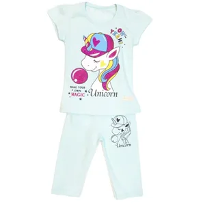 ست تی شرت و شلوارک دخترانه مدل unicorn