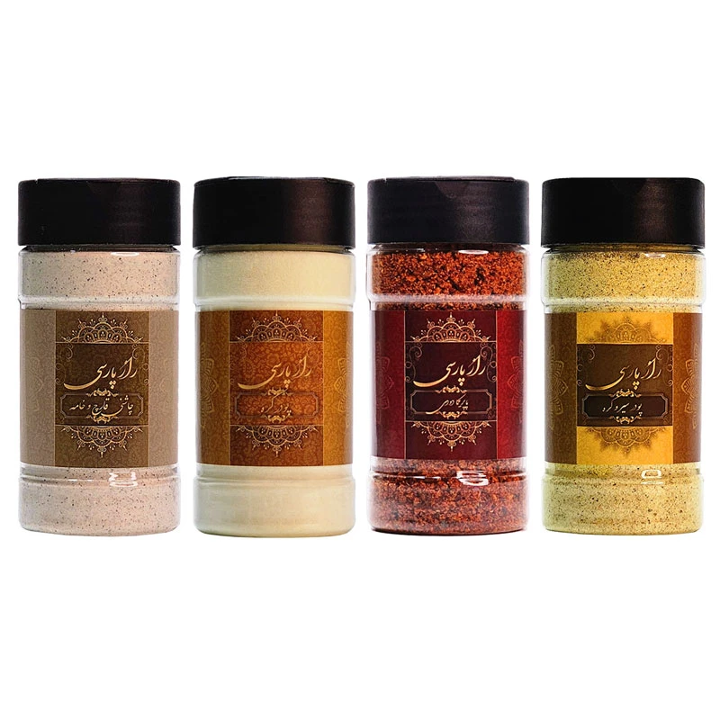 ادویه سیر و کره، پاپریکا دودی، کره، قارچ و خامه راز پارسی - 500 گرم بسته 4 عددی