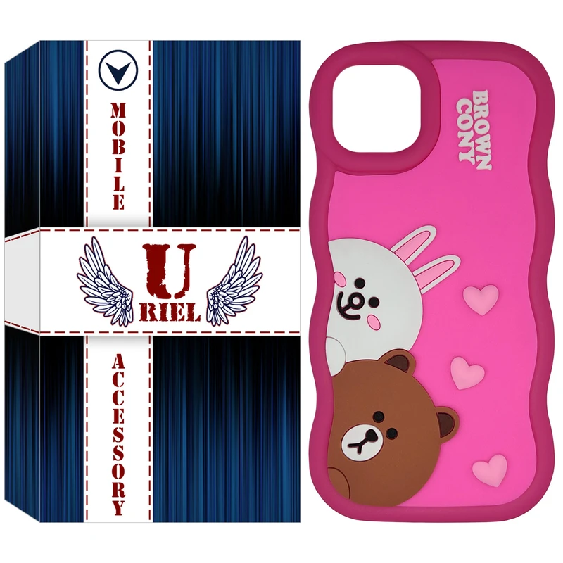 کاور یوریل مدل سیلیکونی عروسکی طرح خرسی مناسب برای گوشی موبایل اپل iPhone 13