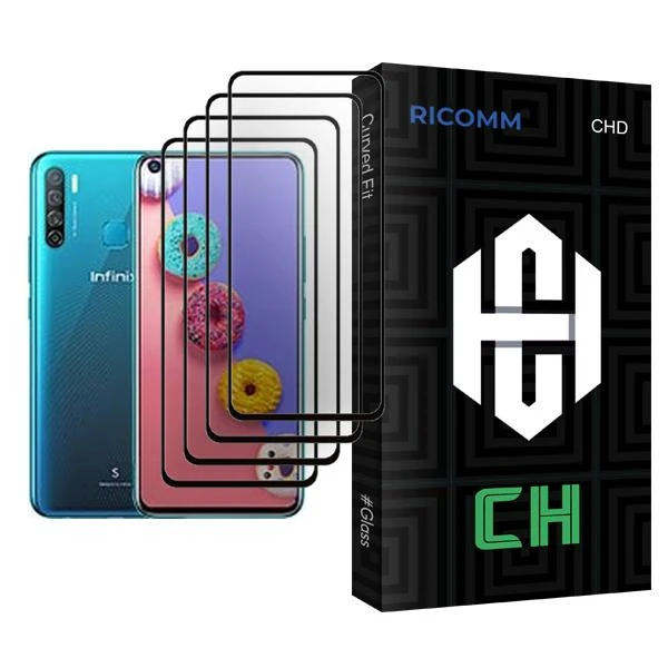 محافظ صفحه نمایش ریکام مدل CH Glass MIX004 مناسب برای گوشی موبایل اینفینیکس S5 بسته چهار عددی
