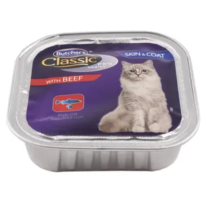 خوراک کاسه ای گربه باتچرز مدل CLASSIC BEEF وزن 100 گرمی
