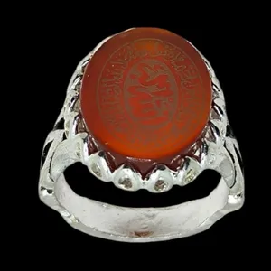 انگشتر مردانه مدل سنگ عقیق خطی کد ۳۶۷