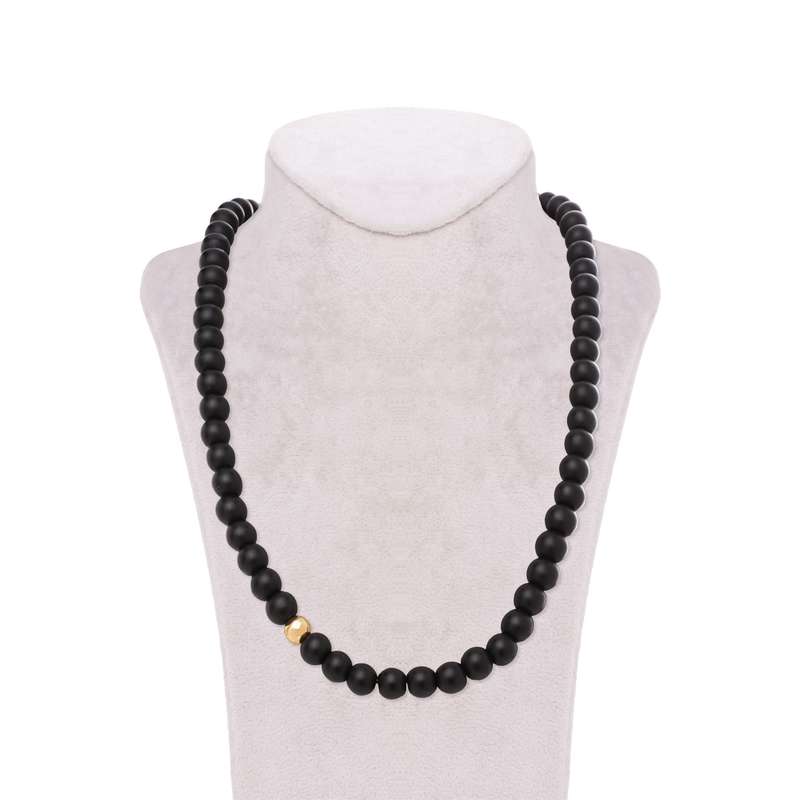 گردنبند طلا 18 عیار مردانه گالری شید مجد مدل گوی اونیکس