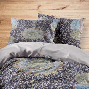 سرویس روتختی مدوپد طرح قالیچه قم ترنجی گل ریز مدل C-Ghom111 یک نفره 4 تکه