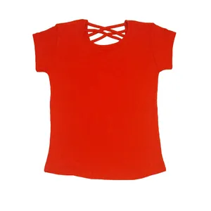 بلوز آستین کوتاه زنانه مدل پشت بند ضربدری