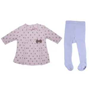 ست تونیک وجوراب شلواری نوزادی مدل 114101