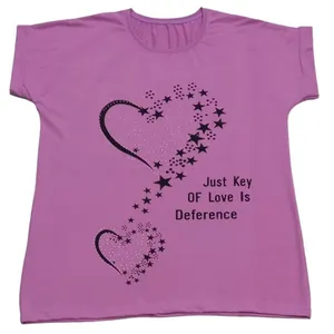 تی شرت آستین کوتاه زنانه طرح قلب