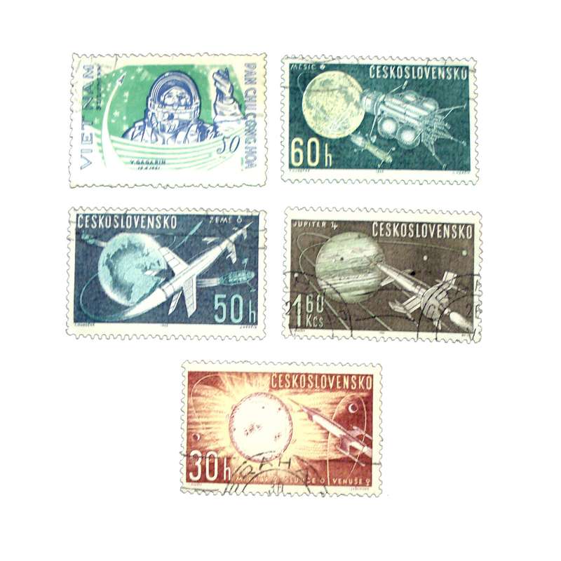 تمبر یادگاری مدل فضا کد DS3035 مجموعه 5 عددی