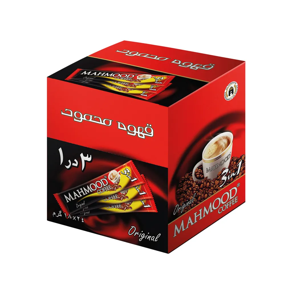 پودر قهوه فوری 3 در 1 محمود بسته 24 عددی