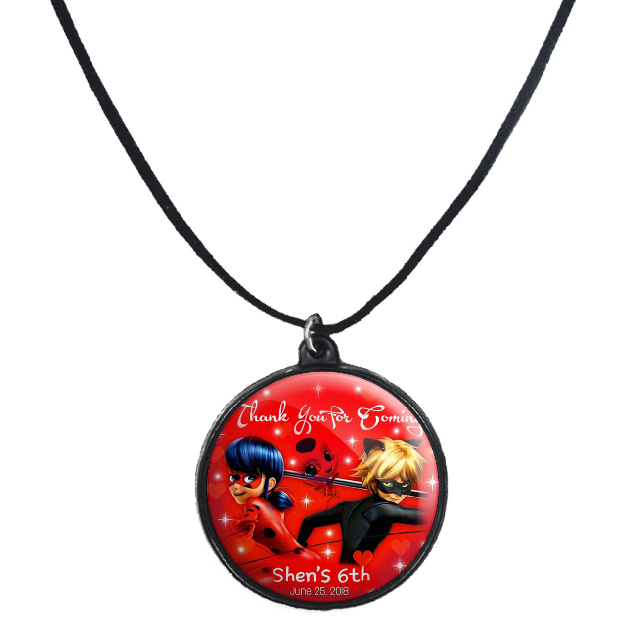 گردنبند پرمانه طرح کفشدوزکی کد pmb.1512 مدل دو طرفه