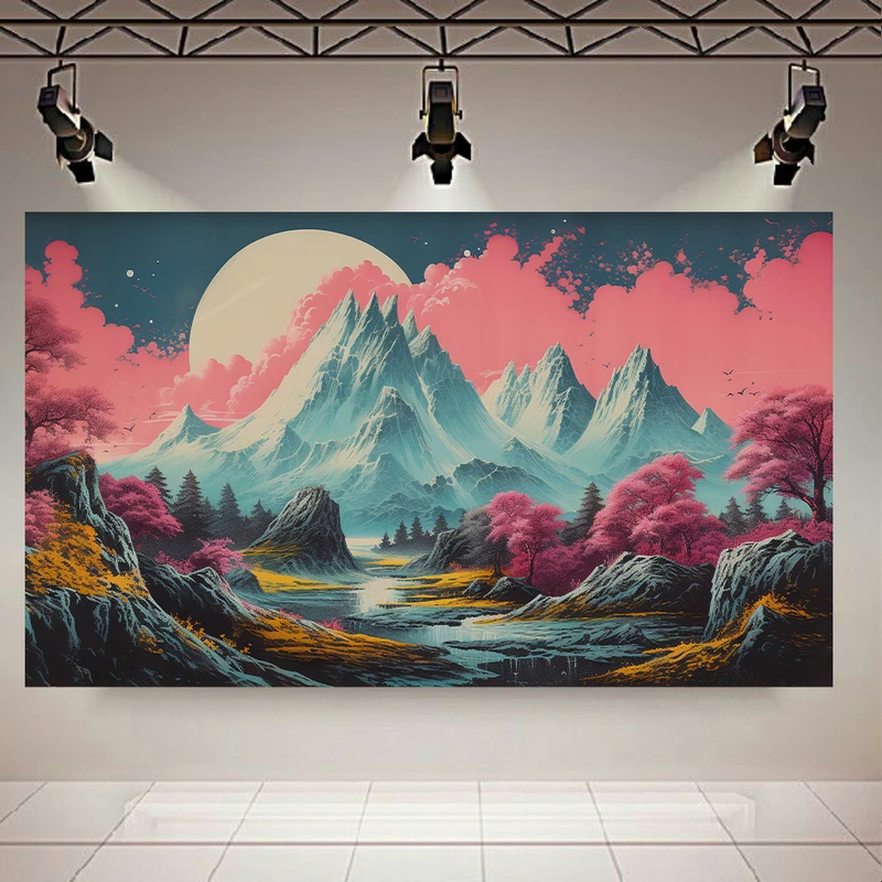 پوستر مدل بک لایت طرح طبیعت کوهستان کد AR31632