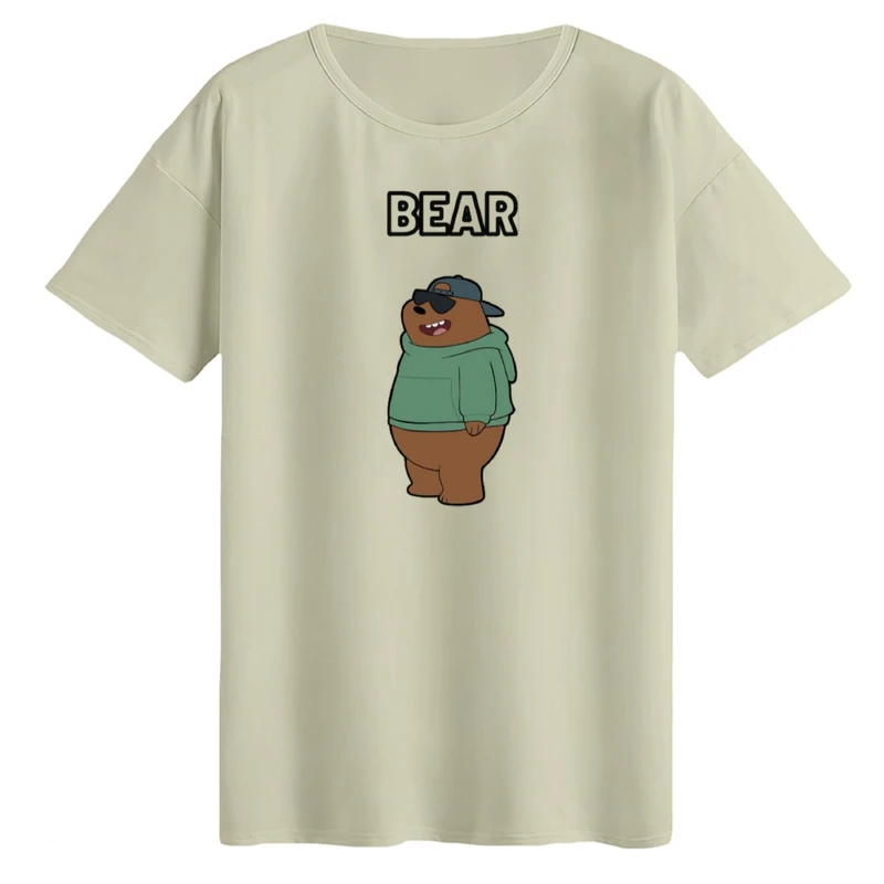 تی‌شرت لانگ آستین کوتاه زنانه مدل خرس عینکی