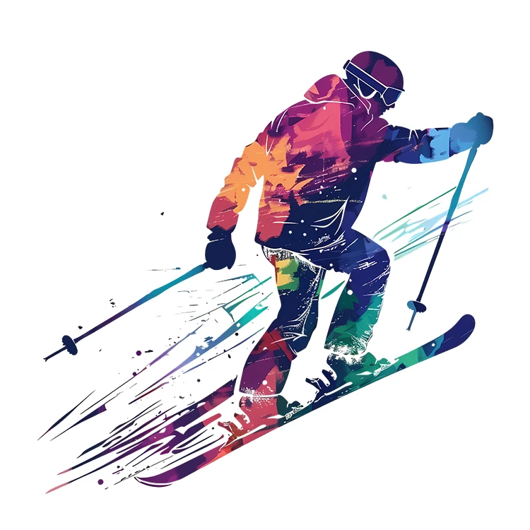 استیکر پارچه و لباس پاد آفرین مدل ورزشی طرح اسکی کد S4068