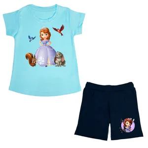 ست تی شرت و شلوارک دخترانه مدل sophia BL