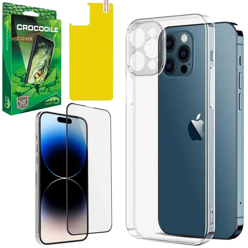 کاور کروکودیل مدل CO-PC-AAA مناسب برای گوشی موبایل اپل Iphone 14 Pro Max به همراه محافظ صفحه نمایش و محافظ پشت گوشی