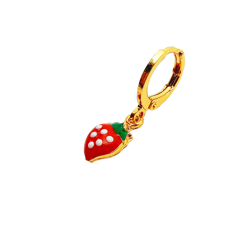 گوشواره دخترانه طرح توت فرنگی مدل 591GUD گوشواره دخترانه طرح توت فرنگی مدل 591GUD