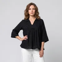 تونیک زنانه نخی طرح خال‌خالی کارما مدل 1009
