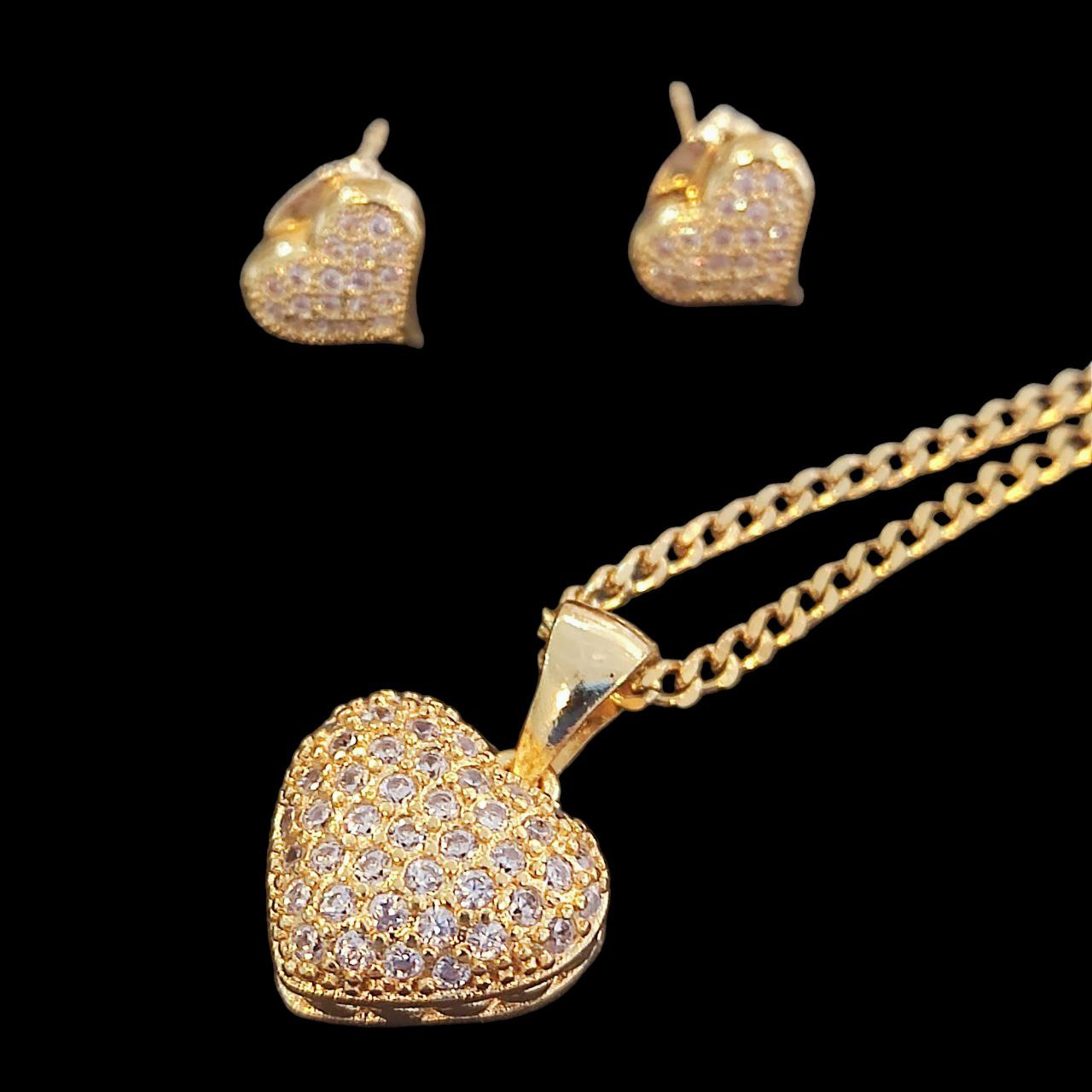 نیم ست زنانه مدل قلب پرنگین جواهری کد 04