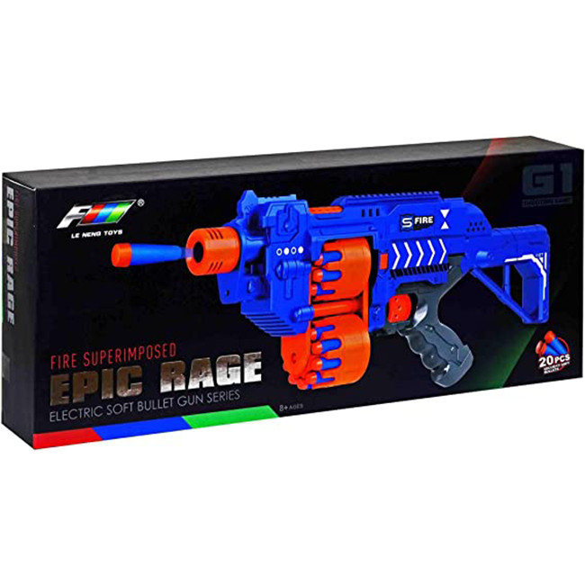 تفنگ بازی مدل مسلسل تیر اسفنجی کد Epic Rage gun G1A
