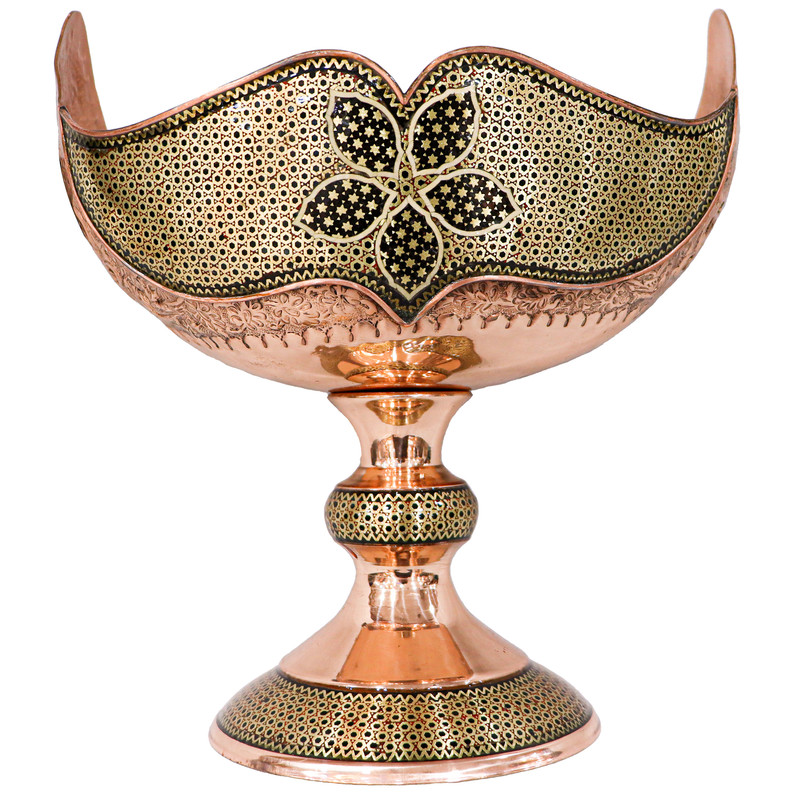 کشکول خاتم کاری صنایع دستی فاخر مدل مس و خاتم لب قلم کد 2522