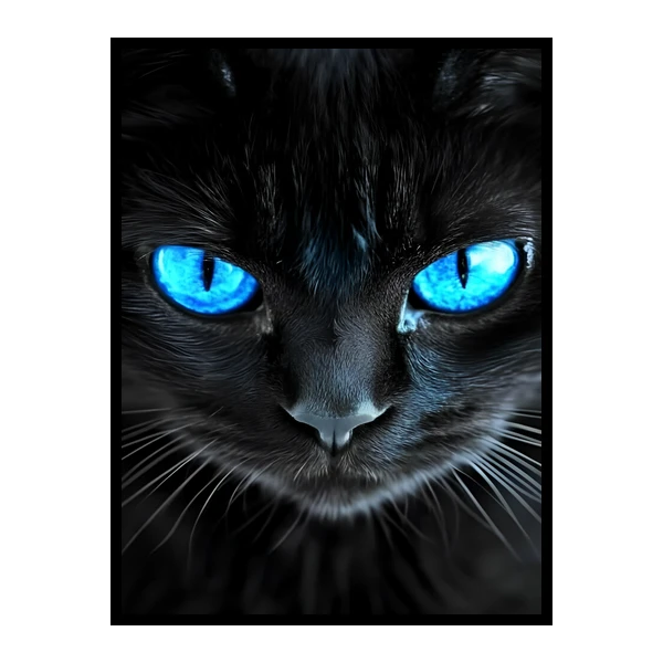 تابلو نوری بکلیت طرح دکوراتیو گربه مدل B-bu7067 فریم مشکی