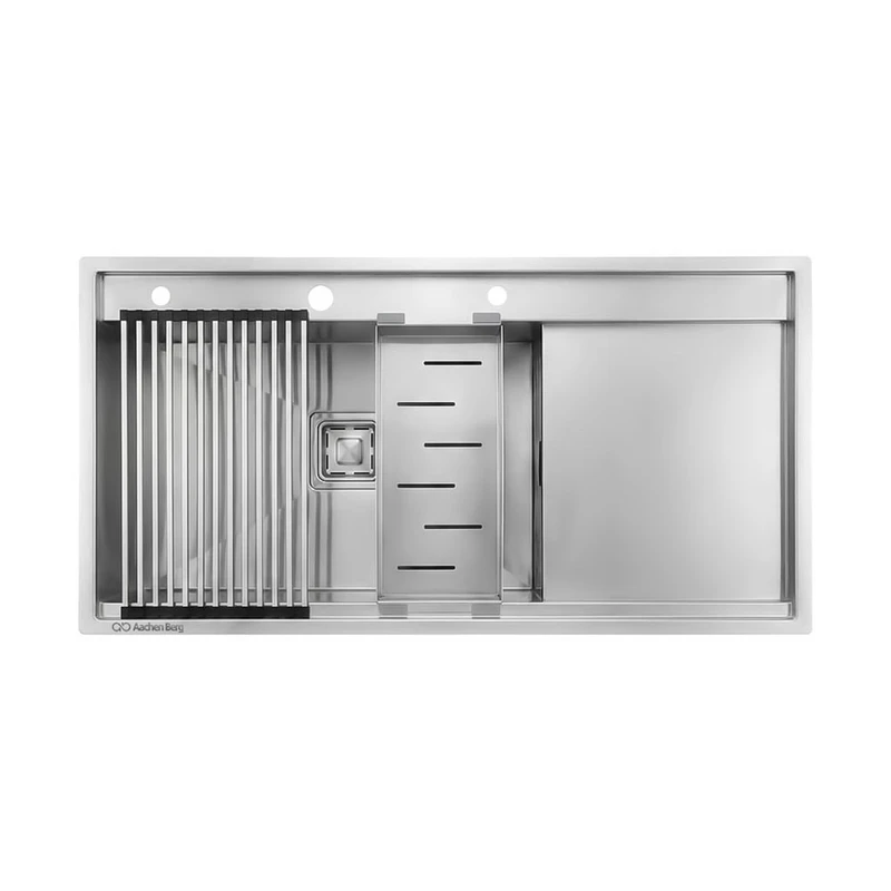 سینک ظرفشویی استیل توکار یک لگنه آخنبرگ مدل HS-1041PLUS-L لگن چپ