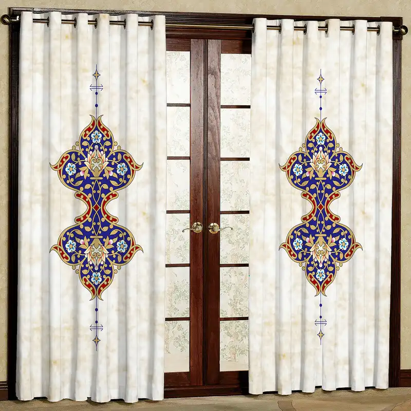 پرده مدل طرح دار مخمل پانچی کد 4153 سایز 200x140 سانتی متر