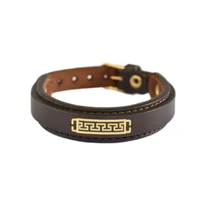 دستبند طلا 18 عیار مردانه فرشته طرح اسلیمی کد UBCHL0002-0017