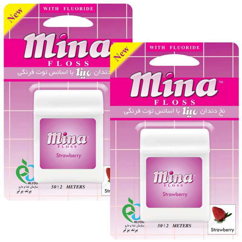 نخ دندان مینا مدل Strawberry بسته 2 عددی نخ دندان مینا مدل Strawberry بسته 2 عددی