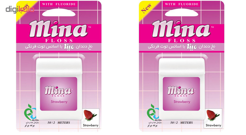 نخ دندان مینا مدل Strawberry بسته 2 عددی نخ دندان مینا مدل Strawberry بسته 2 عددی