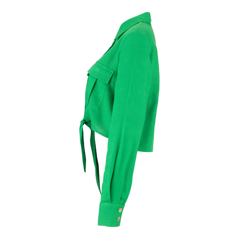 شومیز آستین بلند زنانه سرژه مدل 207294 رنگ سبز