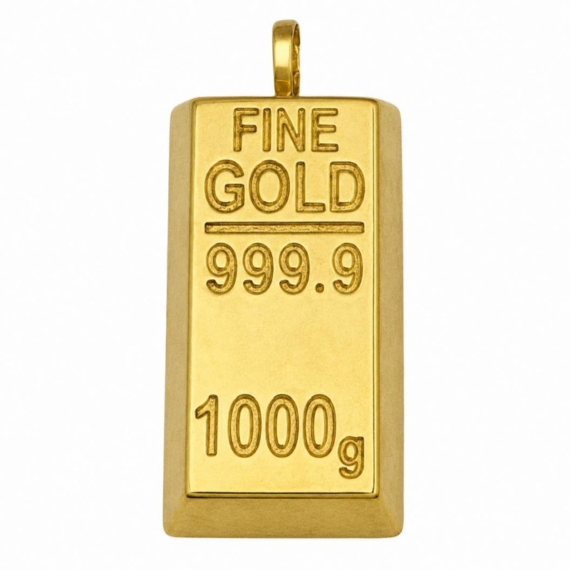 آویز گردنبند طلا 18 عیار زنانه طلا و جواهرات لوتوس طرح شمش کد 36261