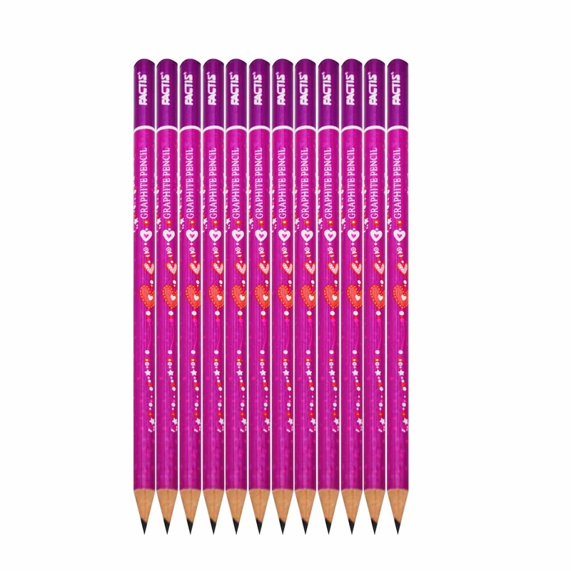 مداد مشکی فکتیس طرح قلب کد 03 بسته 12 عددی