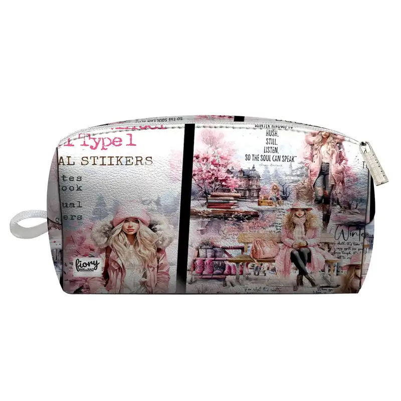 کیف لوازم آرایش زنانه فیوری مدل پرنیان کد fiory 2472 مجموعه 3 عددی به همراه کیف پد و کیف پول