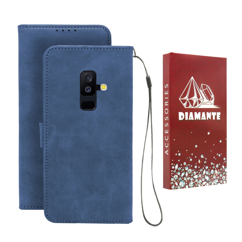 کیف کلاسوری دیامانته مدل Scusa Rd مناسب برای گوشی موبایل سامسونگ Galaxy A6 Plus به همراه بند آویز