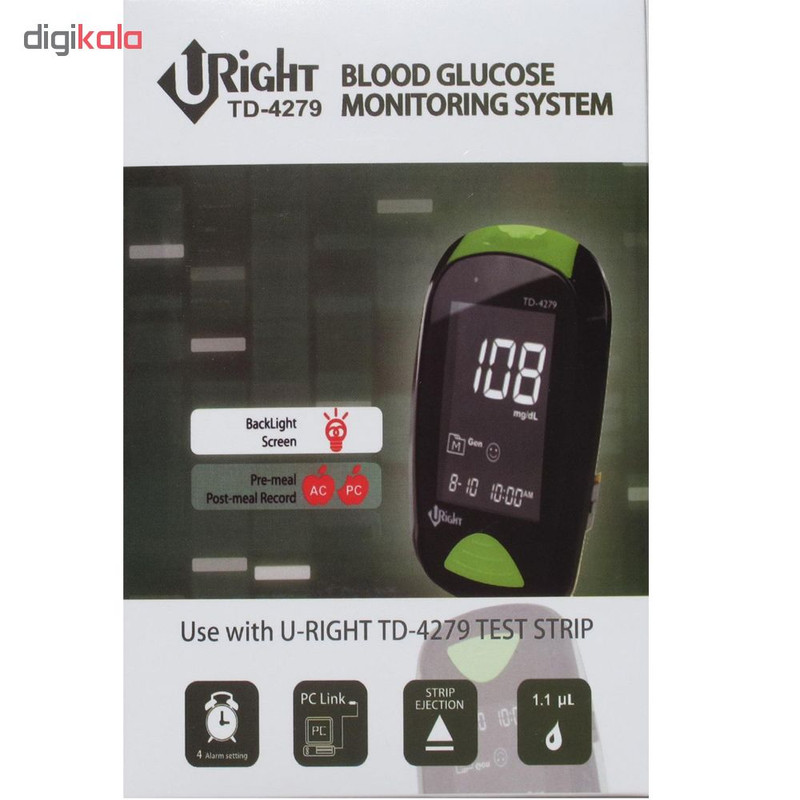 دستگاه تست قند خون یو رایت مدل TD-4279 به همراه 10عدد نوار