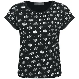 بلوز آستین کوتاه زنانه مدل برفی رنگ مشکی