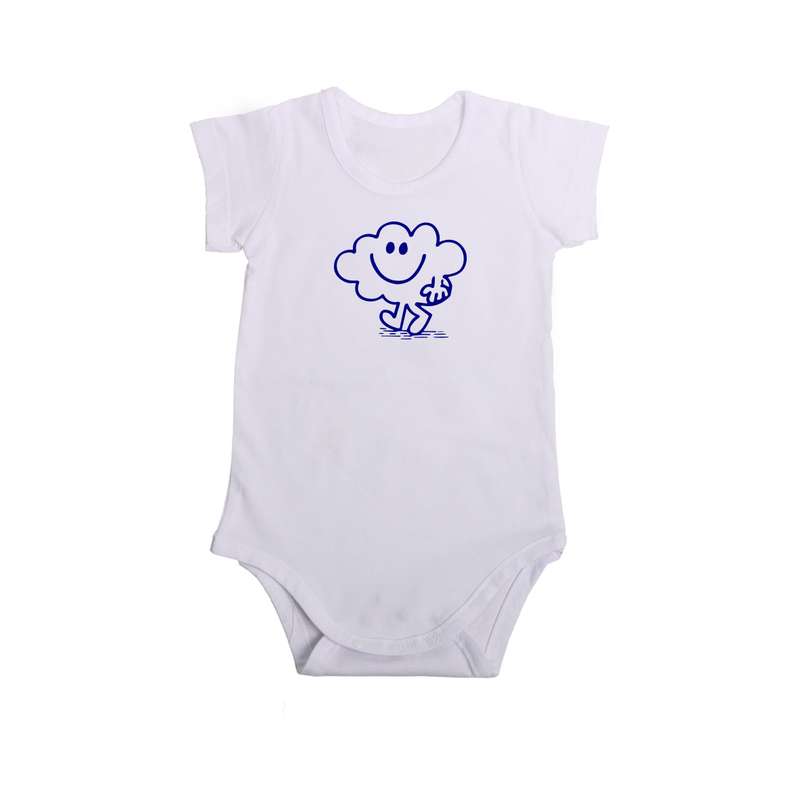 بادی آستین کوتاه نوزادی مدل ابر کد w-3