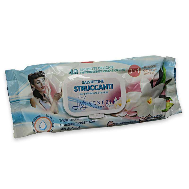 دستمال مرطوب پاک کننده آرایش لیدی ونیز مدل Struccanti بسته 40 عددی دستمال مرطوب پاک کننده آرایش لیدی ونیز مدل Struccanti بسته 40 عددی