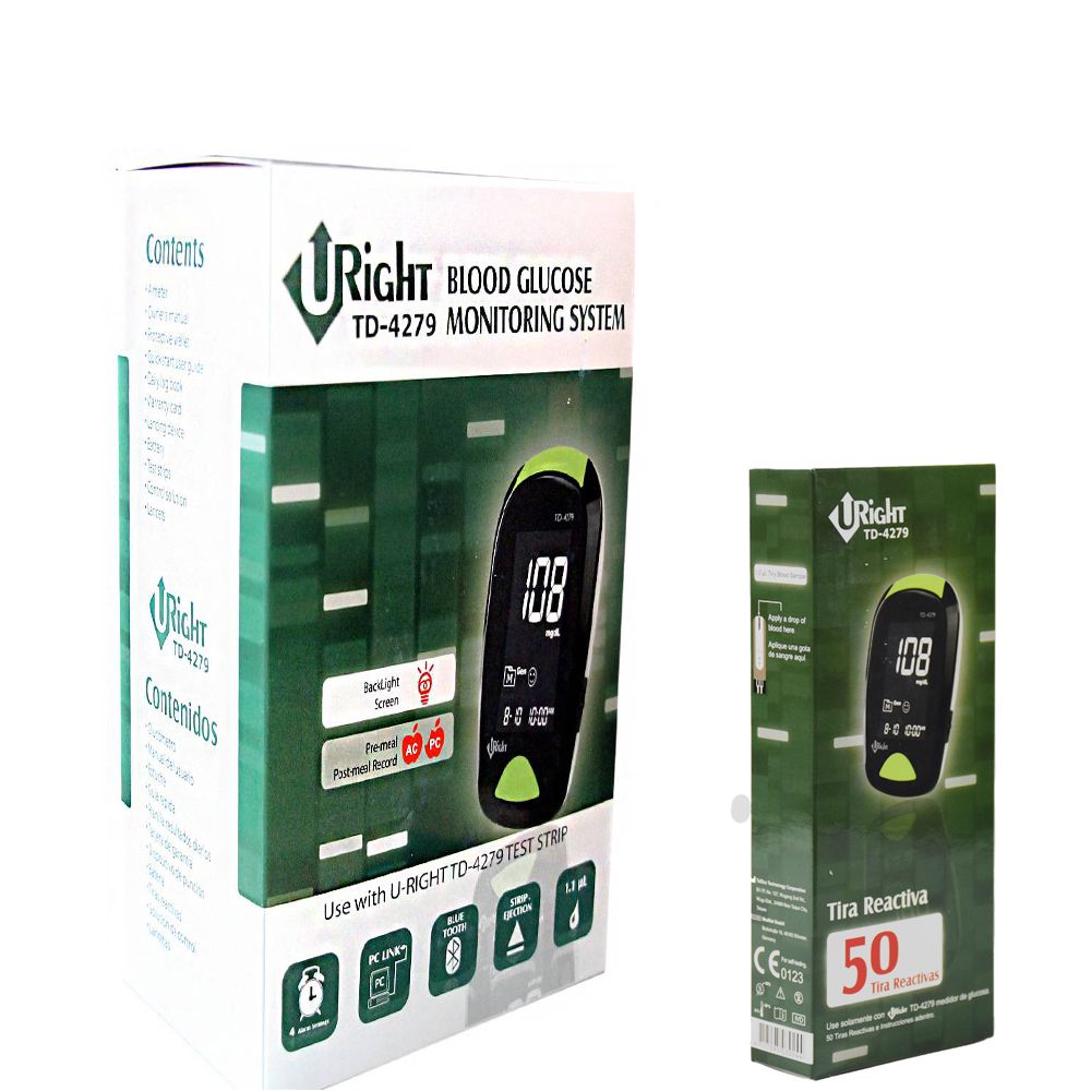 دستگاه تست قند خون یو رایت مدل TD-4279 به همراه نوار بسته 50 عددی - - 1