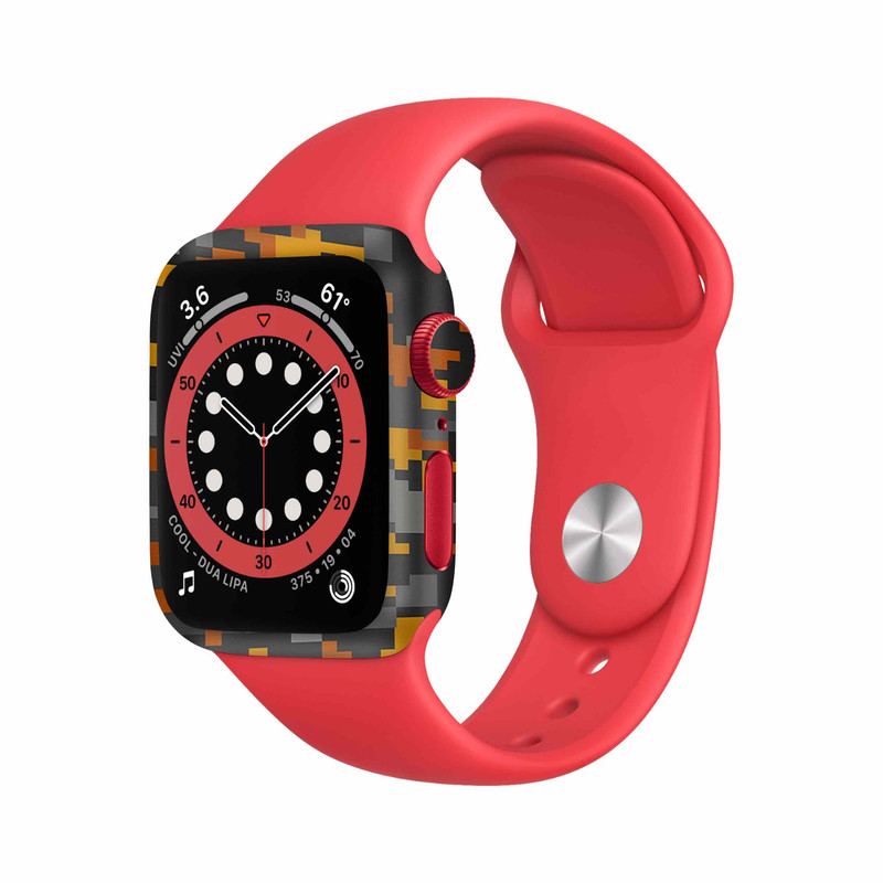 برچسب ماهوت طرح Army-Autumn-pixel مناسب برای اپل واچ Watch 6 44mm