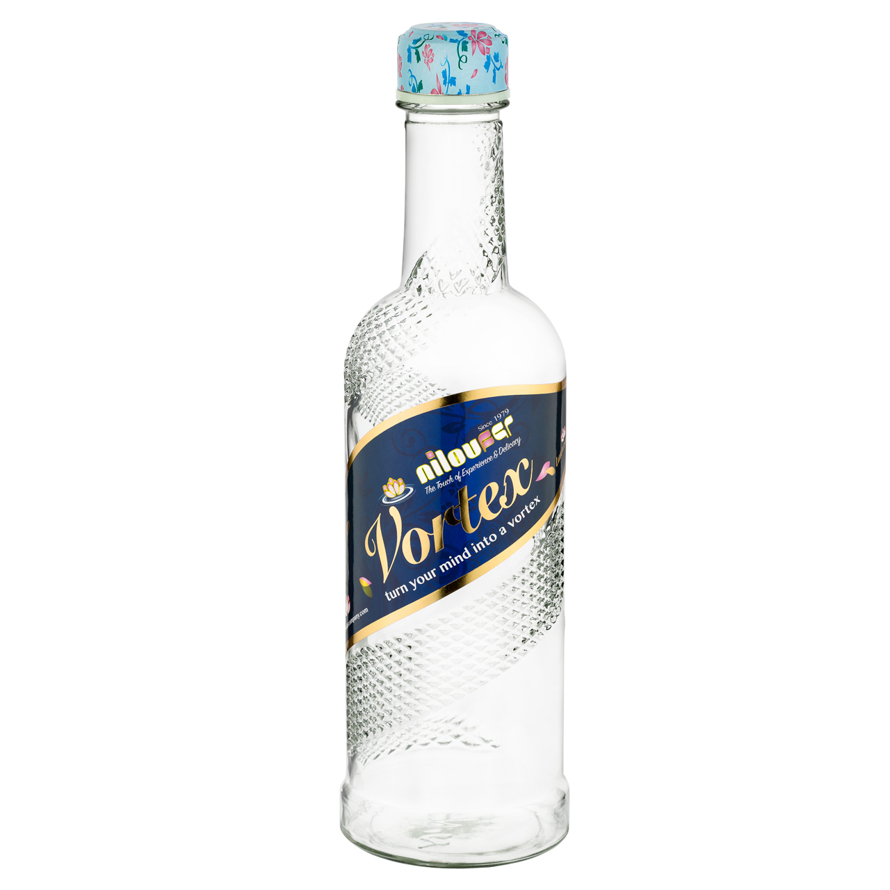 بطری آب نیلوفر مدل ورتکس گلدار