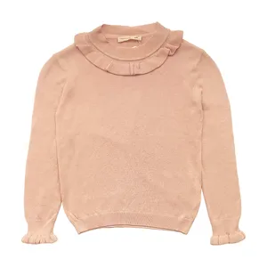 پلیور دخترانه کولزیون مدل یقه کشبافت چین دار کد 145