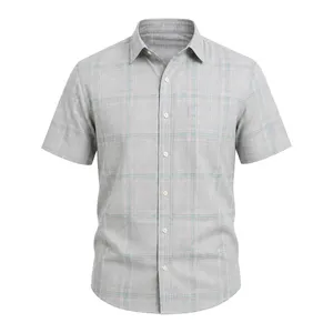 پیراهن آستین کوتاه یقه برگردان با تنخور معمولی (regular fit) مردانه مدل آبان 3