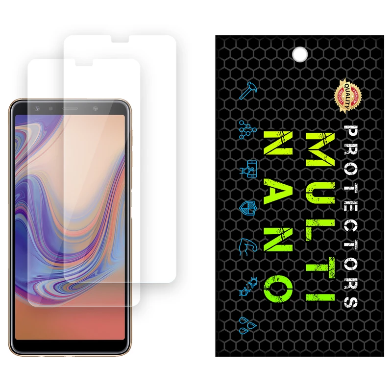 محافظ صفحه نمایش شفاف مولتی نانو مدل X-S2N مناسب برای گوشی موبایل سامسونگ Galaxy A7 2018 بسته دو عددی