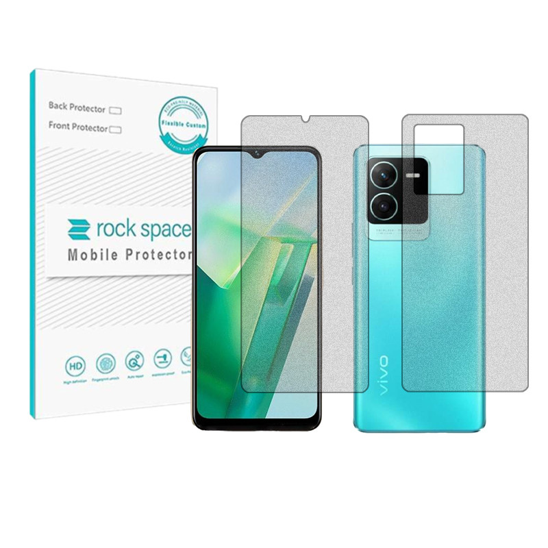 محافظ صفحه نمایش مات راک اسپیس مدل HyMTT مناسب برای گوشی موبایل ویوو T2x (India) به همراه محافظ پشت گوشی
