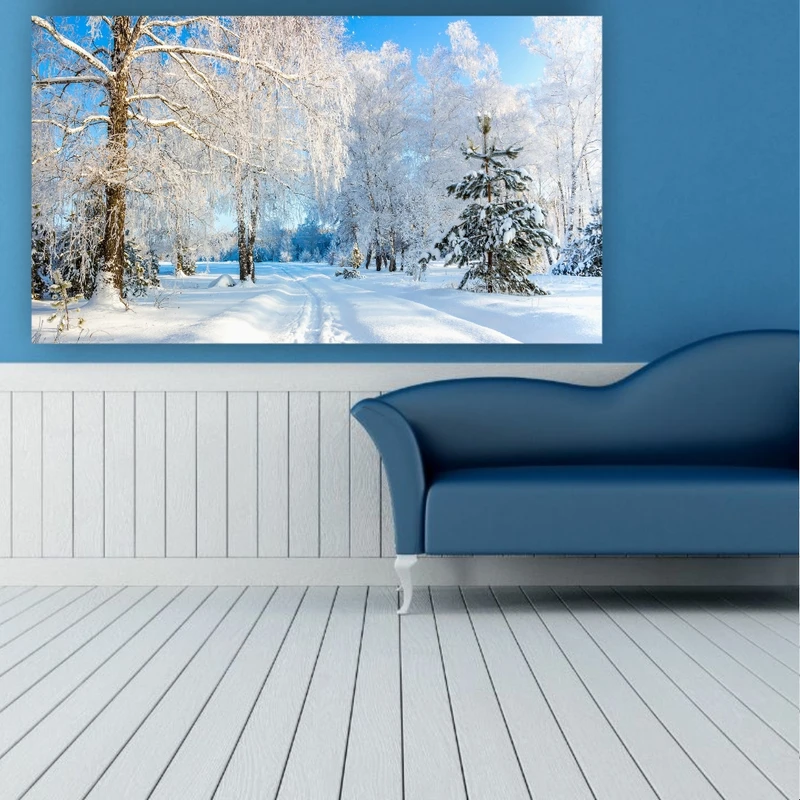  تابلو بوم طرح زمستان برفی مدل PT686